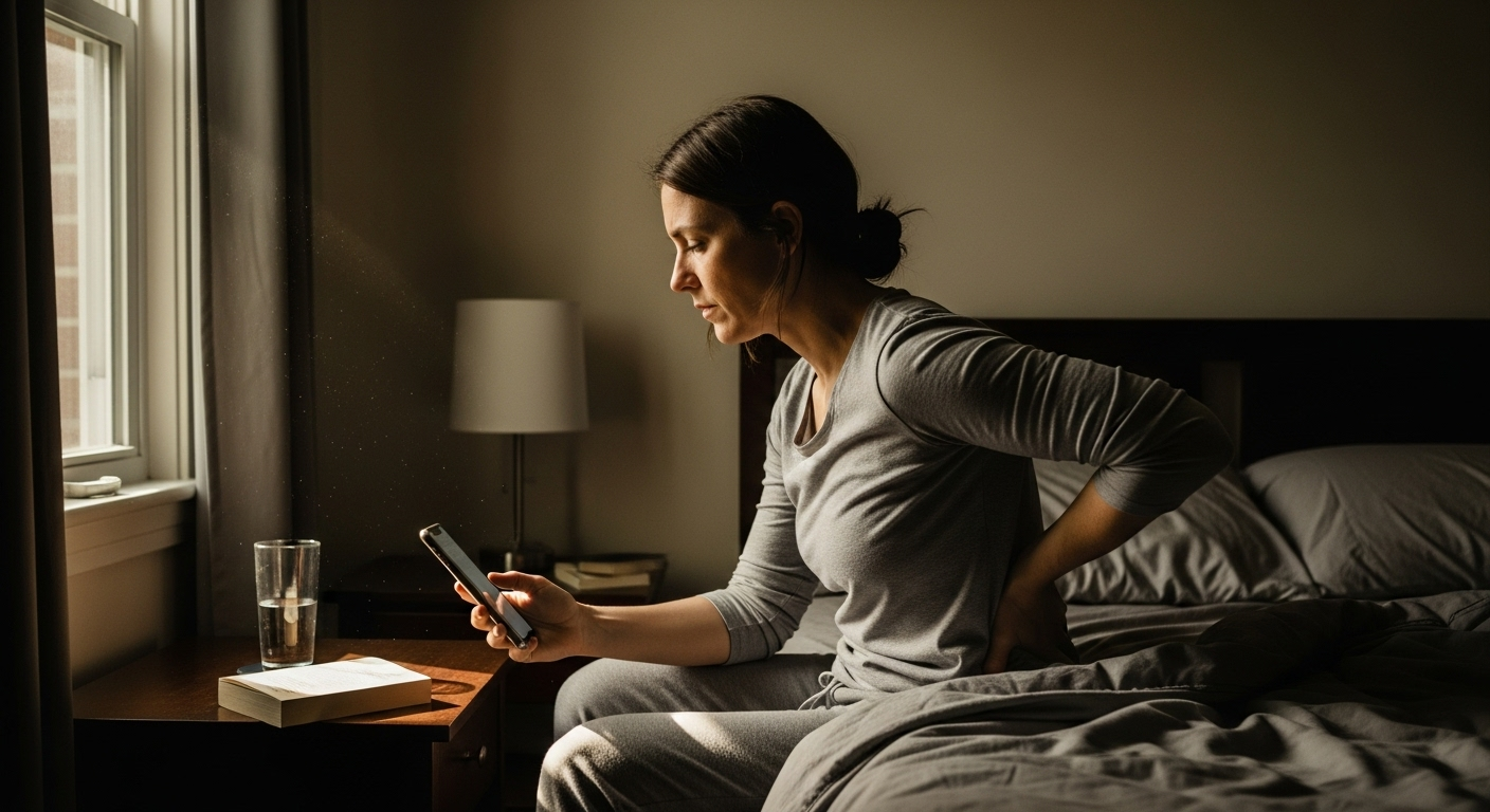 Woman experiencing back pain relief