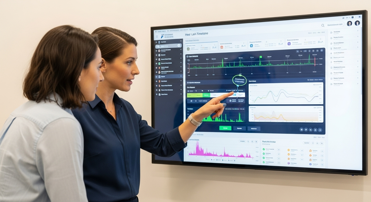 Functional medicine practitioner reviewing patient data